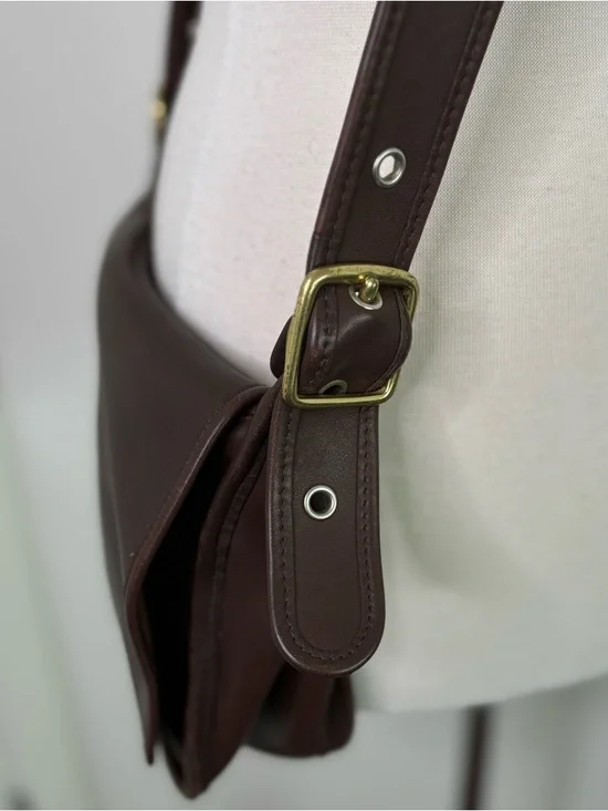 Coach Patricia Legacy Flap Mahogany Brown Leather Crossbody Saddle‎ Bag 9951 Y2K - Picture 6 of 11